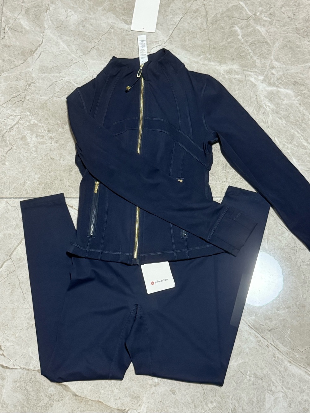 lululemon athletica Navy Zip-Front Jacket & Joggers Set